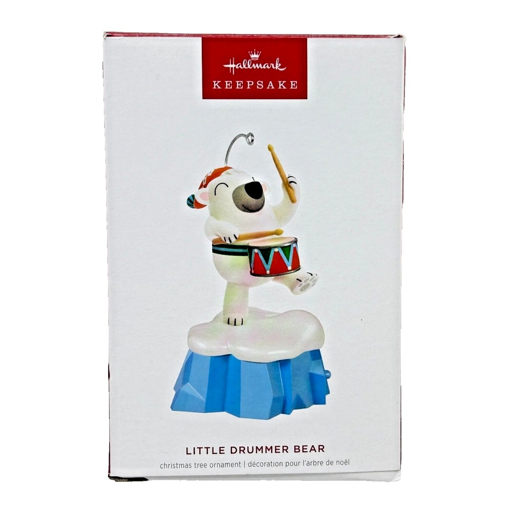 Hallmark LITTLE DRUMMER BEAR 2024‎ Keepsake Magic Ornament with Sound NEW